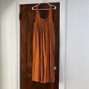 Free people burnt Orange Maxi Dress -xs